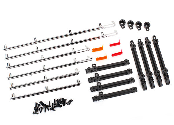 Traxxas 8076 Side trim, left & right (chrome)/ retainers/ LED lens/ 2.6x8 BCS (24) (fits #8010 Body) - TRA8076