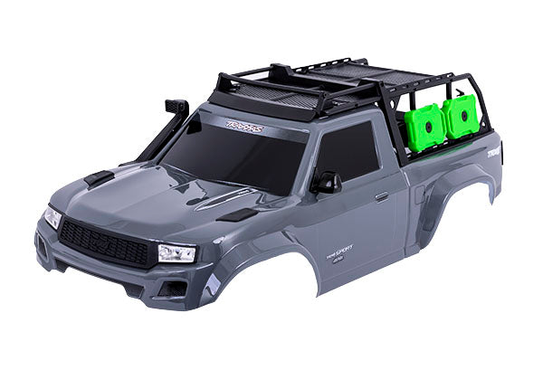Traxxas 8213-GRAY Body, TRX-4 Sport, Complete, - Gray (painted, decals applied) (includes grille, side mirrors, door handles, windshield wipers, expedition rack, & clipless Mounting) (requires #8080X inner Fenders)