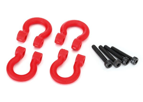 Traxxas 8234R Bumper D-rings, - Red (Front or Rear)/ 2.0x12 CS (4) - TRA8234R