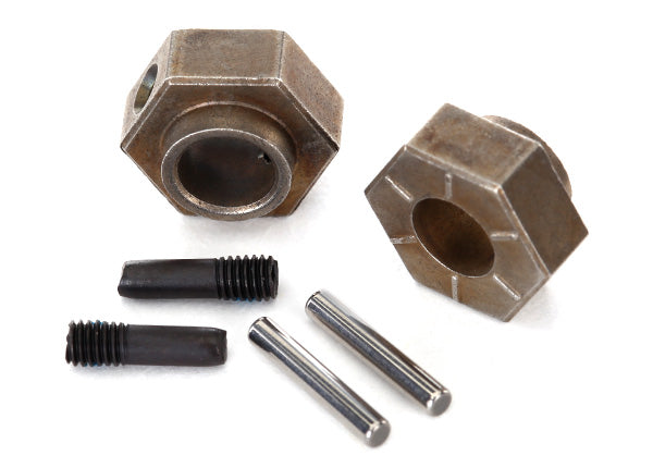 Traxxas 8269 Wheel hubs, 12mm Hex (2)/ stub Axle pins (2) (steel) - TRA8269