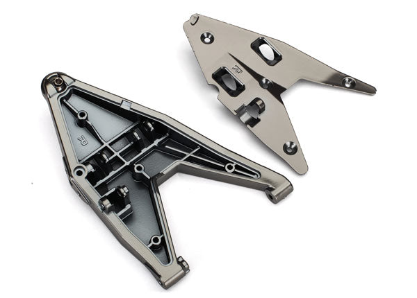 Traxxas 8532X Suspension arm , Lower right / arm insert (satin black chrome-Plated) (assembled with hollow ball) - TRA8532X