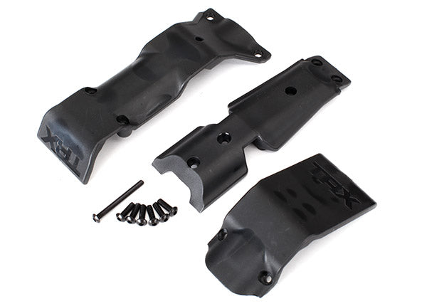 Traxxas 8637 Skid Plate set, Front/ skid Plate, Rear/ 3x10 BCS (6)/ 3x30 BCS (1) (fits #8629 & 8630 bulkheads) - TRA8637