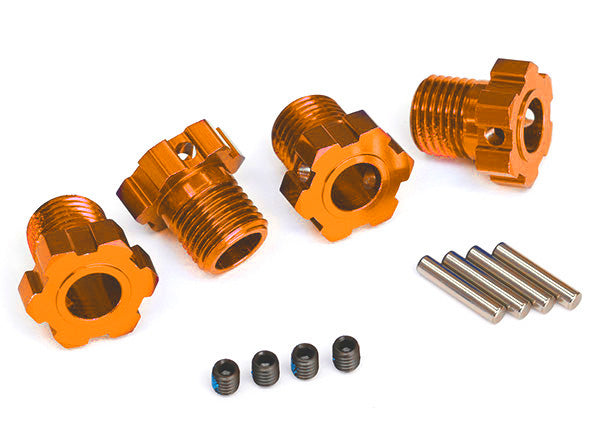 Traxxas 8654A Wheel hubs, splined, 17mm (orange-anodized) (4)/ 4x5 GS (4)/ 3x14mm pin (4) - TRA8654A