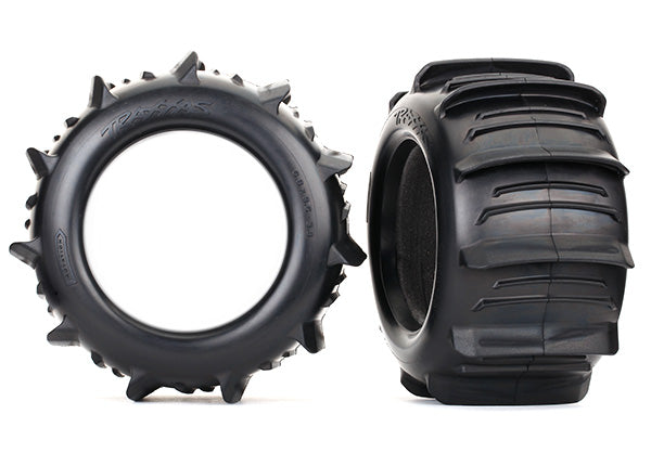 Traxxas 8673 Tires, paddle 3.8” (2)/ foam Inserts (2) - TRA8673