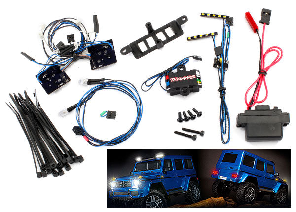 Traxxas 8898 LED light set, Complete with power supply (contains headlights, tail lights, roof lights, & distribution block) (fits #8811 or #8825 Body) - TRA8898