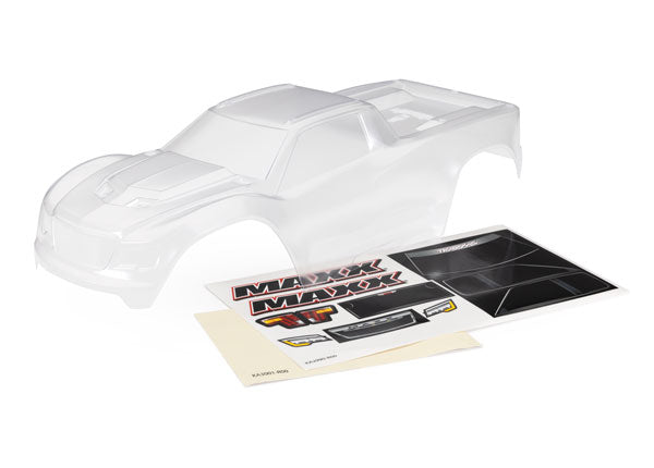 Traxxas 8918 Body, Maxx (Clear, requires painting)/ window masks/ Decal Sheet (fits Maxx with extended Chassis (352mm Wheelbase)) - TRA8918