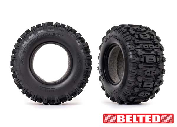 Traxxas 8975 Tires SLDGEHMR AT BELTED/INSRT