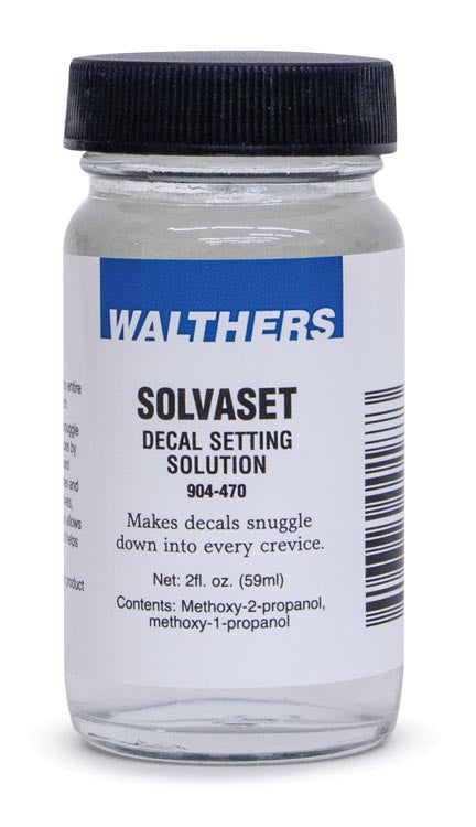 Walthers Solvaset Decal Setting Solvent -- 2oz Bottle - 904-470