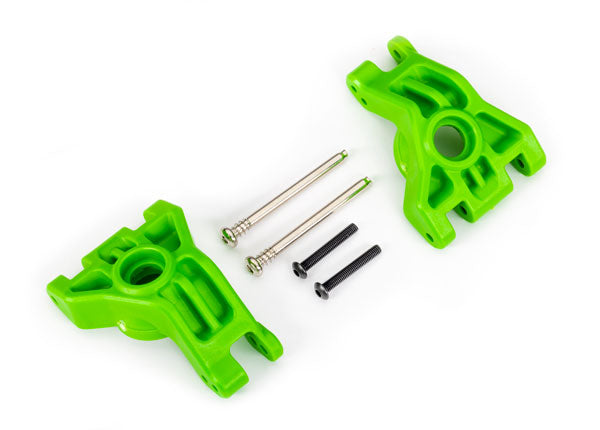 Traxxas 9050G Carriers, stub axle, Rear, extreme heavy duty, Green (left & right)/ 3x41mm hinge pins (2)/ 3x20mm BCS (2) (for use with #9080 upgrade kit) - TRA9050G