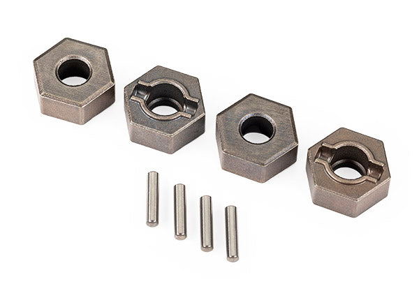 Traxxas 9069 Wheel hubs, 12mm Hex (steel), extreme heavy duty (4)/ 2x9.8mm pin (4) (for use with #9080 upgrade kit and 6mm axles) - TRA9069