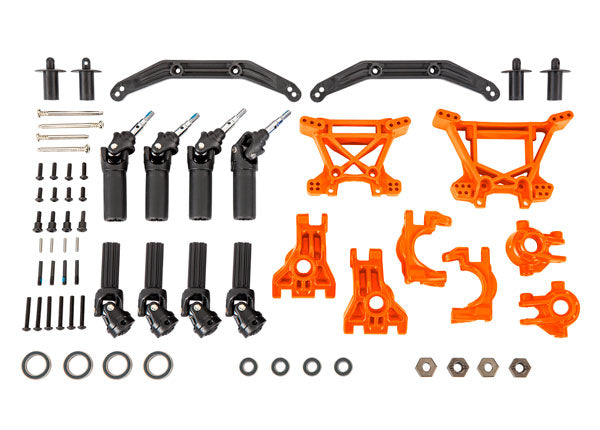 Traxxas 9080T Outer Driveline & Suspension Upgrade Kit, extreme heavy duty, orange - TRA9080T