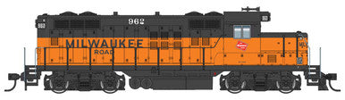 Walthers Mainline HO EMD GP9 Phase II with Chopped Nose - Standard DC -- Milwaukee Road #962 (orange, black; rebuild w/GP20 ID plate)
