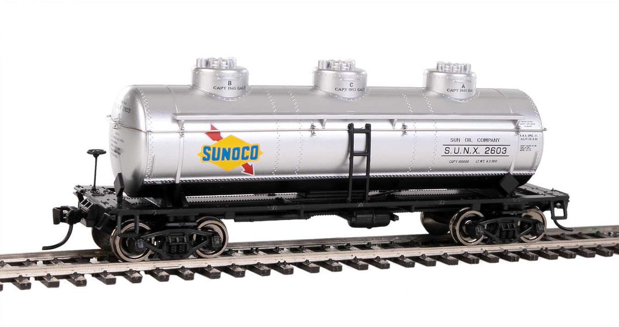 Walthers Mainline 36' 3-Dome Tank Car - Ready to Run -- Sunoco #2603 - 910-1140