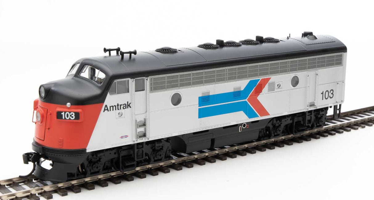 Walthers Mainline EMD F7 A-B Set - ESU Sound and DCC -- Amtrak(R) #103, 151 (Phase I; silver, red, blue, black) - 910-19957