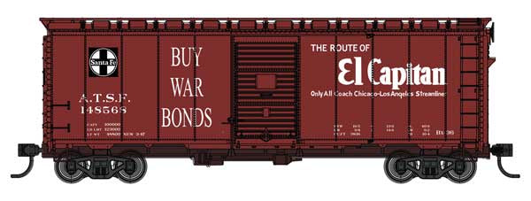 WalthersMainline HO 40' AAR Modified 1937 Boxcar - Ready to Run -- Santa Fe #148568