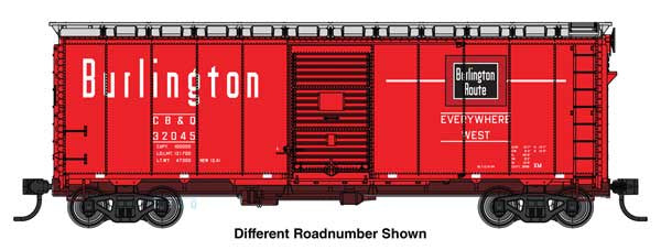 WalthersMainline HO 40' AAR Modified 1937 Boxcar - Ready to Run -- Chicago, Burlington & Quincy #32056