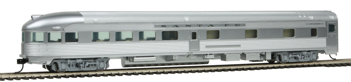 Walthers Mainline 85' Budd Observation - Ready To Run -- Santa Fe (silver) - 910-30352