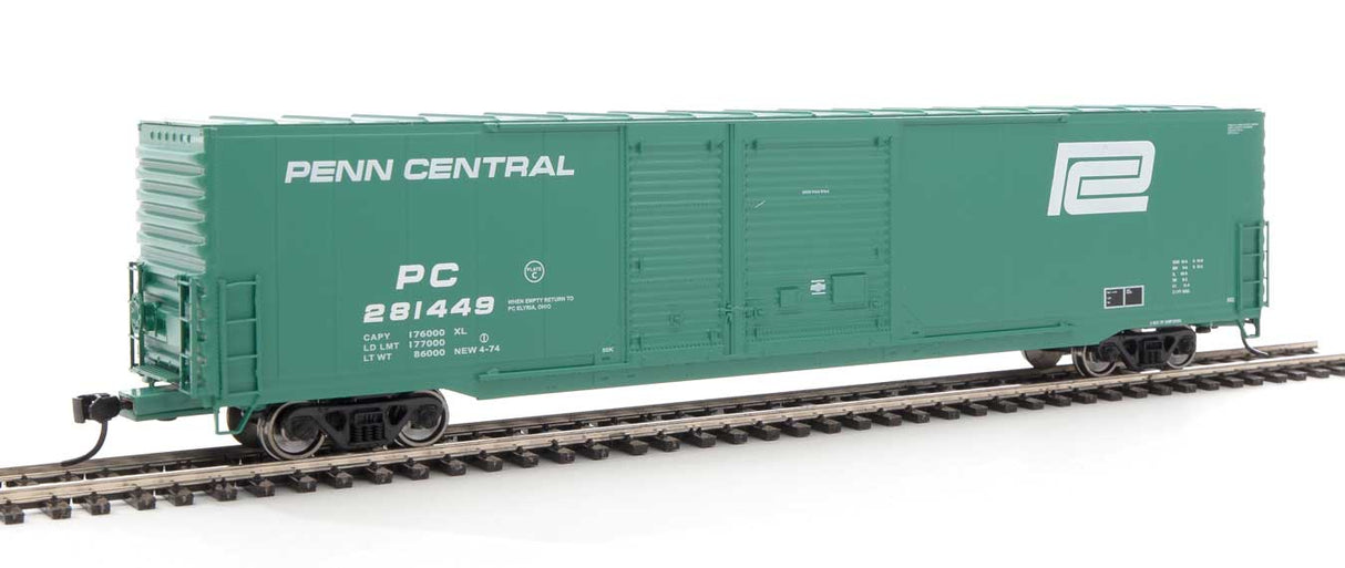 Walthers Mainline 60' Pullman-Standard Auto Parts Boxcar (10' and 6' doors) - Ready to Run -- Penn Central #281449 - 910-3214