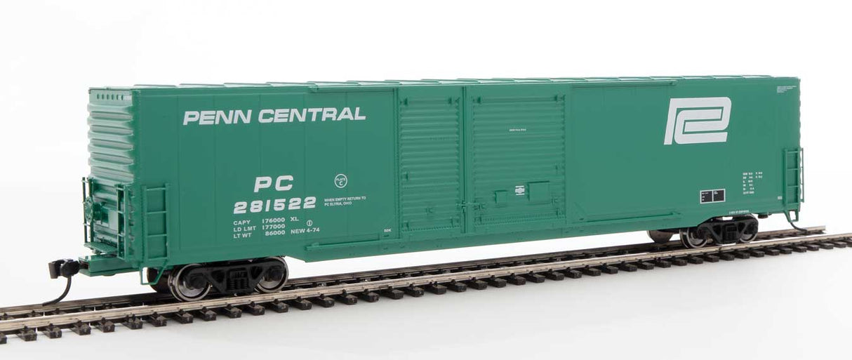 Walthers Mainline 60' Pullman-Standard Auto Parts Boxcar (10' and 6' doors) - Ready to Run -- Penn Central #281522 - 910-3215