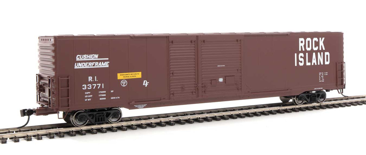 Walthers Mainline 60' Pullman-Standard Auto Parts Boxcar (10' and 6' doors) - Ready to Run -- Rock Island #33771 - 910-3217