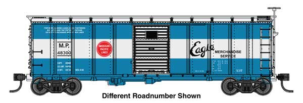 WalthersMainline HO 40' Steel Boxcar with Murphy Ends - Ready to Run -- Missouri Pacific (MP) #48308