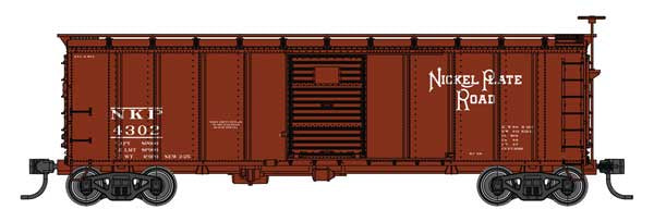 WalthersMainline HO 40' Steel Boxcar with Murphy Ends - Ready to Run -- Nickel Plate Road (NKP) #4302