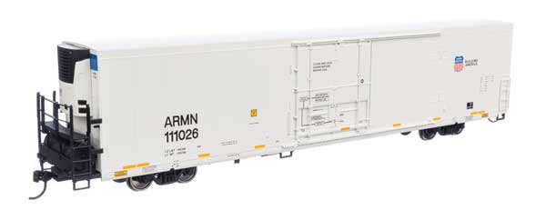 WalthersMainline HO 72' Modern Refrigerator Boxcar - Ready to Run -- Union Pacific(R) ARMN #111026 white, low reporting mark, high shield & slogan