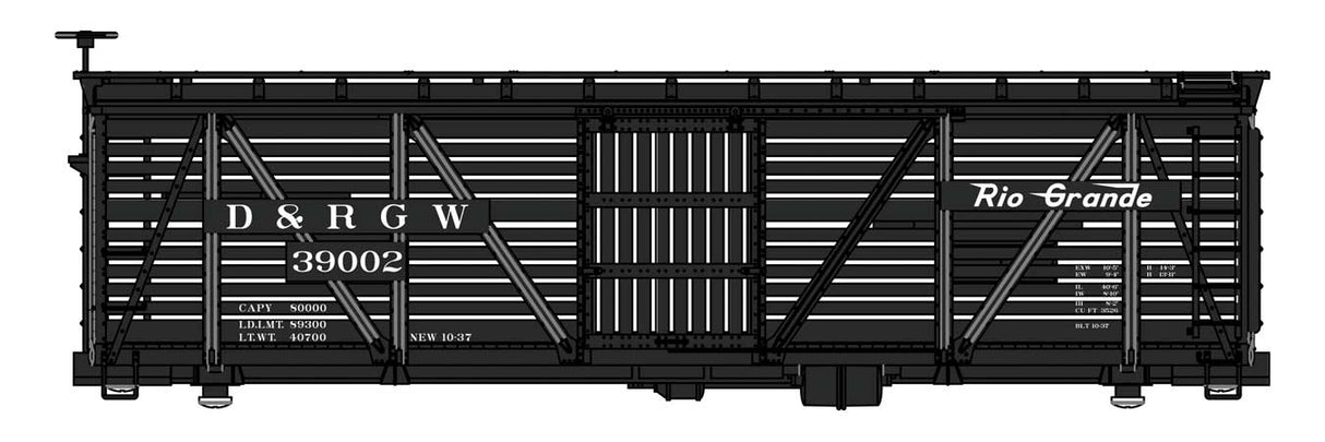 WalthersMainline HO 40'Wood Stock Car - Ready to Run -- Denver & Rio Grande Western(TM) #39002