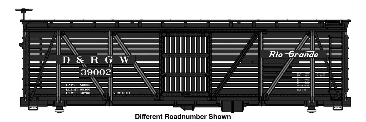 WalthersMainline HO 40'Wood Stock Car - Ready to Run -- Denver & Rio Grande Western #39033