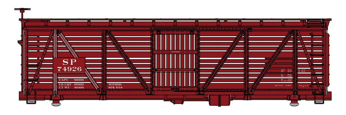 WalthersMainline HO 40'Wood Stock Car - Ready to Run -- Southern Pacific(TM) #74926