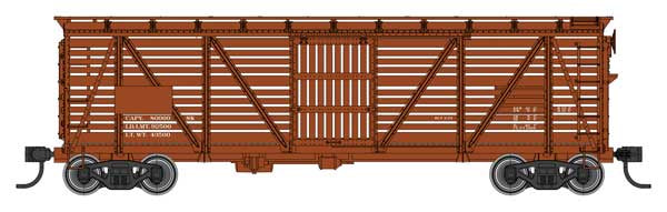 WalthersMainline HO 40' Wood Stock Car with Dreadnaught ends - Ready to Run -- Data Only