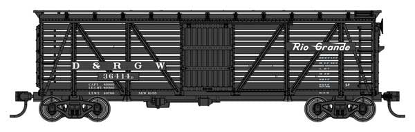 WalthersMainline HO 40' Wood Stock Car with Dreadnaught ends - Ready to Run -- Denver & rio Grande Western (D&RGW) #36414D