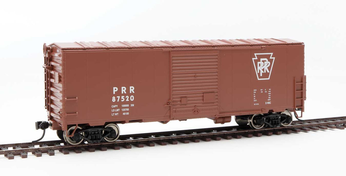 Walthers Mainline 40' ACF Modernized Welded Boxcar w/8' Youngstown Door - Ready to Run -- Pennsylvania Railroad #87520 - 910-45018