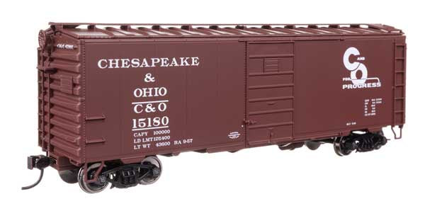 WalthersMainline HO 40' PS-1 Boxcar - Ready to Run -- Chesapeake & Ohio (C&O) #15180