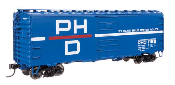 WalthersMainline HO 40' PS-1 Boxcar - Ready to Run -- Port Huron & Detroit (PH&D) #1158