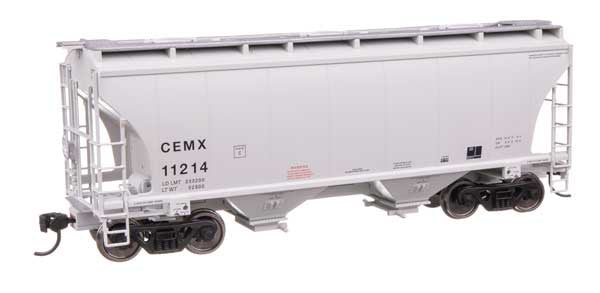 WalthersMainline HO 39' Trinity 3281 2-Bay Covered Hopper - Ready-to-Run -- CEMX #11214