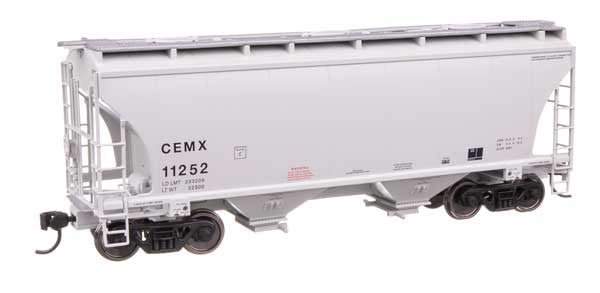 WalthersMainline HO 39' Trinity 3281 2-Bay Covered Hopper - Ready-to-Run -- CEMX #11252