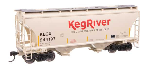 WalthersMainline HO 39' Trinity 3281 2-Bay Covered Hopper - Ready-to-Run -- Keg River #244197