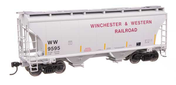 WalthersMainline HO 39' Trinity 3281 2-Bay Covered Hopper - Ready-to-Run -- Winchester & Western (WW) #9595