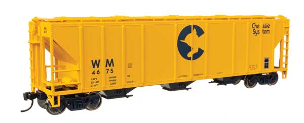 50' Pullman-Standard PS2-CD 4427 3-Bay Covered Hopper - Ready to Run -- Western Maryland #4675