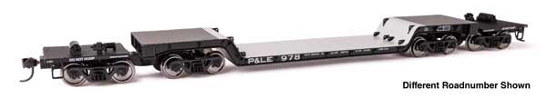 WalthersMainline HO 81' 8-Axle Depressed Center Flatcar - Ready to Run -- Pittsburgh & Lake Erie (P&LE) #980