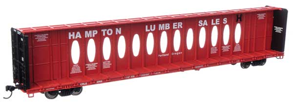 Walthers Mainline 72' Centerbeam Flatcar w/Opera Windows - Ready to Run -- Hampton Lumber CRLE #2562 - 910-50708