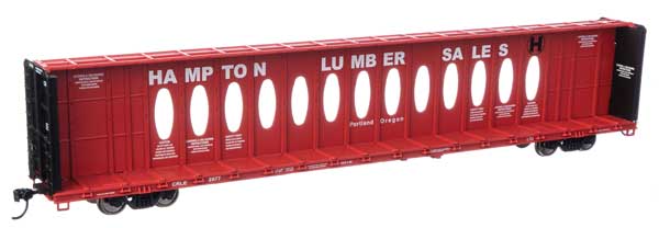 Walthers Mainline 72' Centerbeam Flatcar w/Opera Windows - Ready to Run -- Hampton Lumber CRLE #2577 - 910-50711