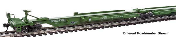 WalthersMainline HO 263' Five-Unit All-Purpose 48' Spine Car - Ready to Run -- Burlington Northern (BN) #637502