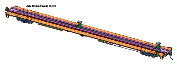 Walthers Mainline 85' General American G85 Flatcar - Ready to Run -- Atchison, Topeka & Santa Fe #290768 (orange, black) - 910-5452
