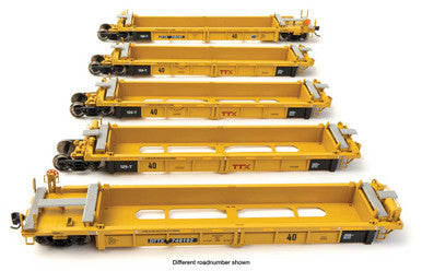 WalthersMainline HO Thrall 5-Unit Rebuilt 40' Well Car - Ready to Run -- TTX DTTX #748257 - small red TTX logo - 910-55670