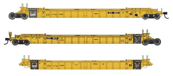 WalthersMainline HO NSC Articulated 3-Unit 53' Well Car - Ready-to-Run -- TTX #785570