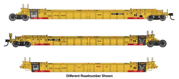 WalthersMainline HO NSC Articulated 3-Unit 53' Well Car - Ready-to-Run -- TTX #787329