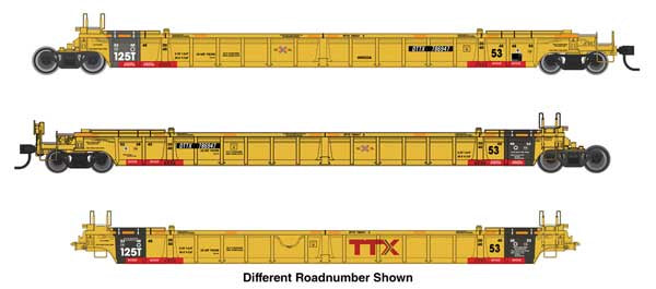 WalthersMainline HO NSC Articulated 3-Unit 53' Well Car - Ready-to-Run -- TTX #787332