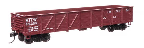 WalthersMainline HO 40' 50-Ton Drop Bottom Gondola - Ready to Run -- Milwaukee Road #84955